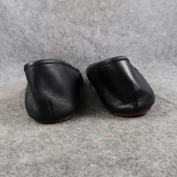 Lucky Brand Shoes Womens 8 Ballet Flats Black Leather Slip On Round Toe Classic - Picture 5 of 13